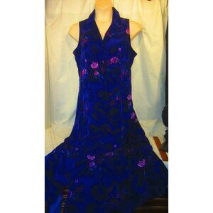 ALLISON-CHE purple floral sleeveless maxi dress women 14